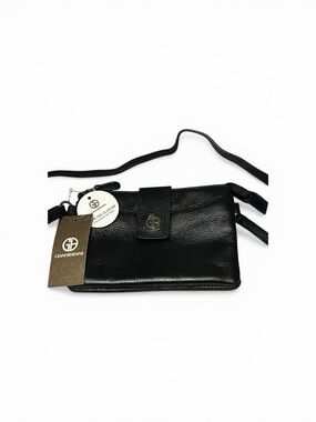 Giani Bernini Black Leather Convertible Crossbody Wallet